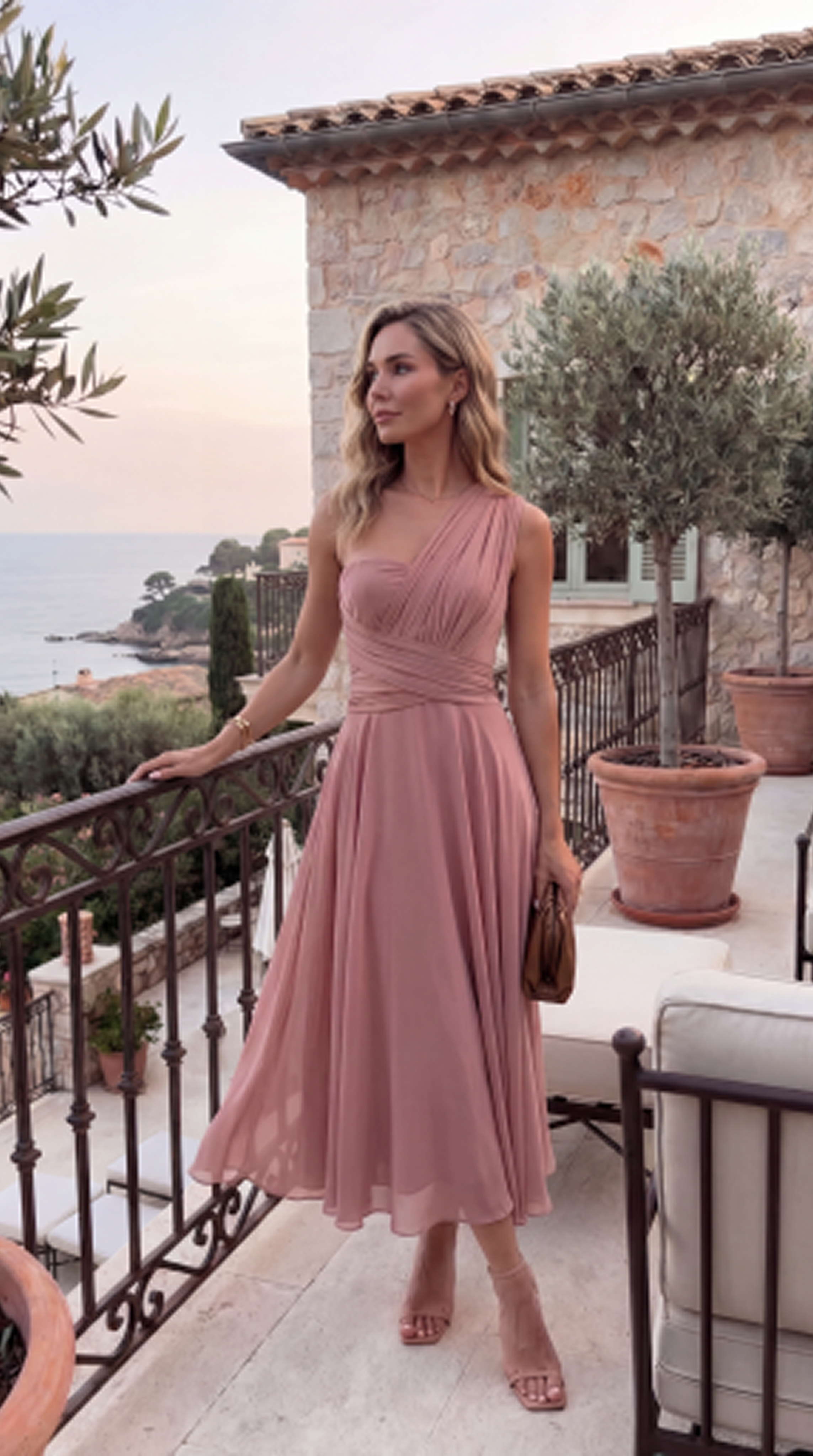 Vestido Gema™ | Azul marino con falda asimétrica y múltiples formas de llevar