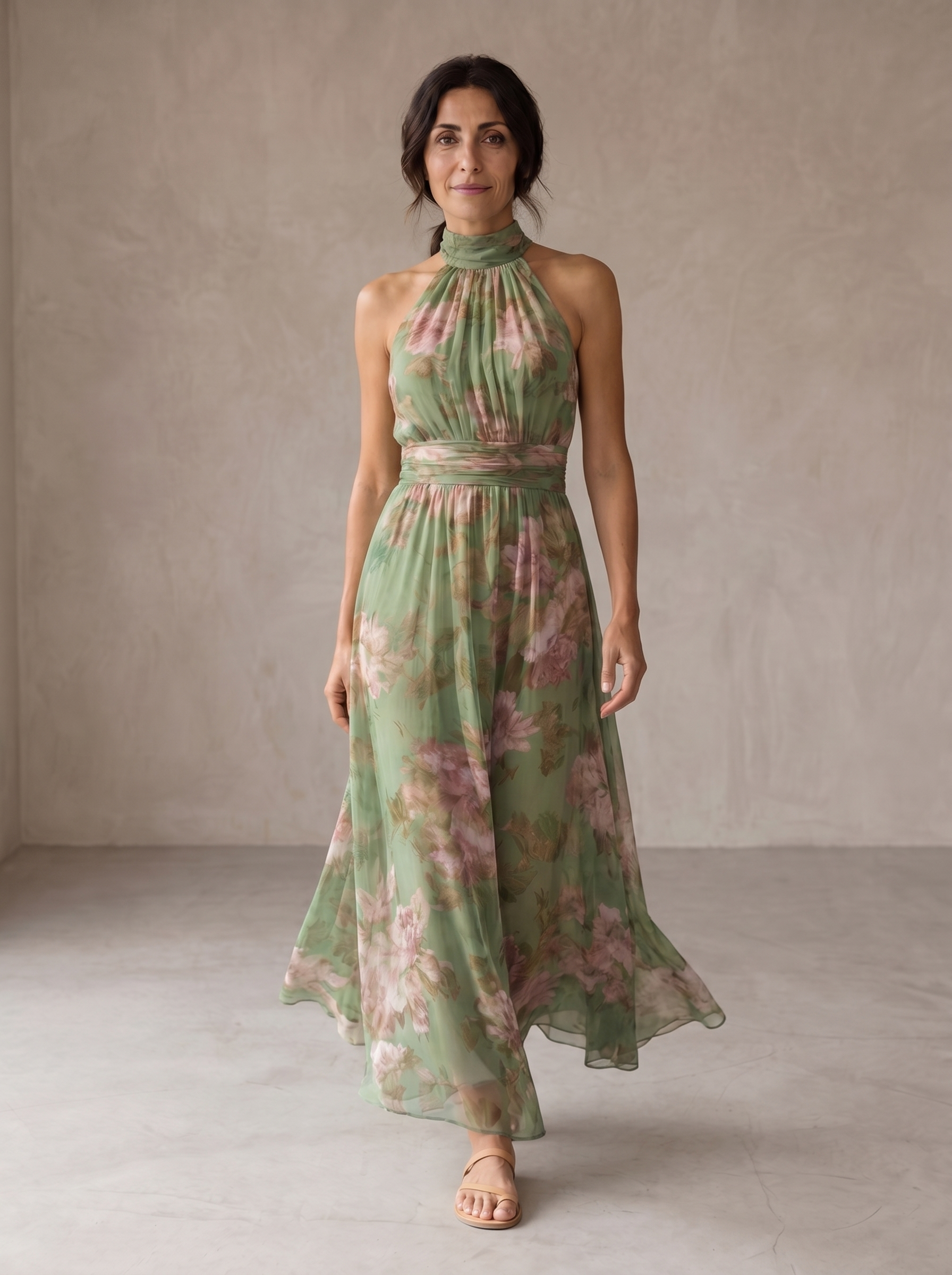 Livia | Elegante Vestido Maxi Halter Floral
