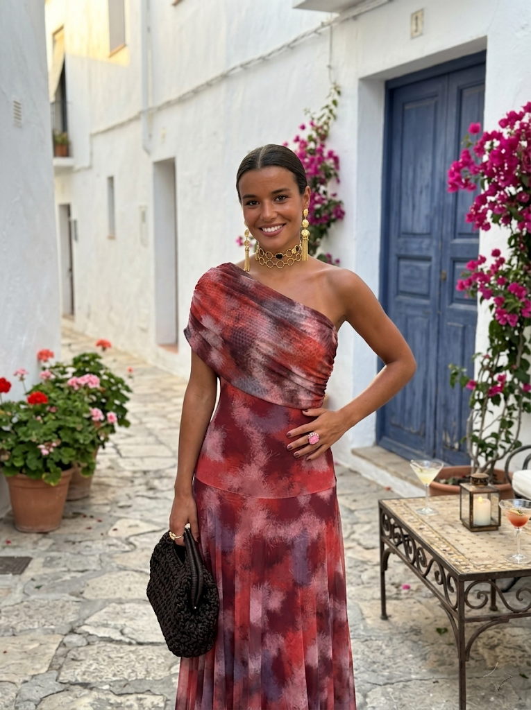 Alejandra / Vestido Multicolor Asimétrico