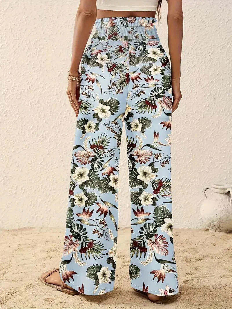 Alexa™ Pantalones con elegante estampado floral
