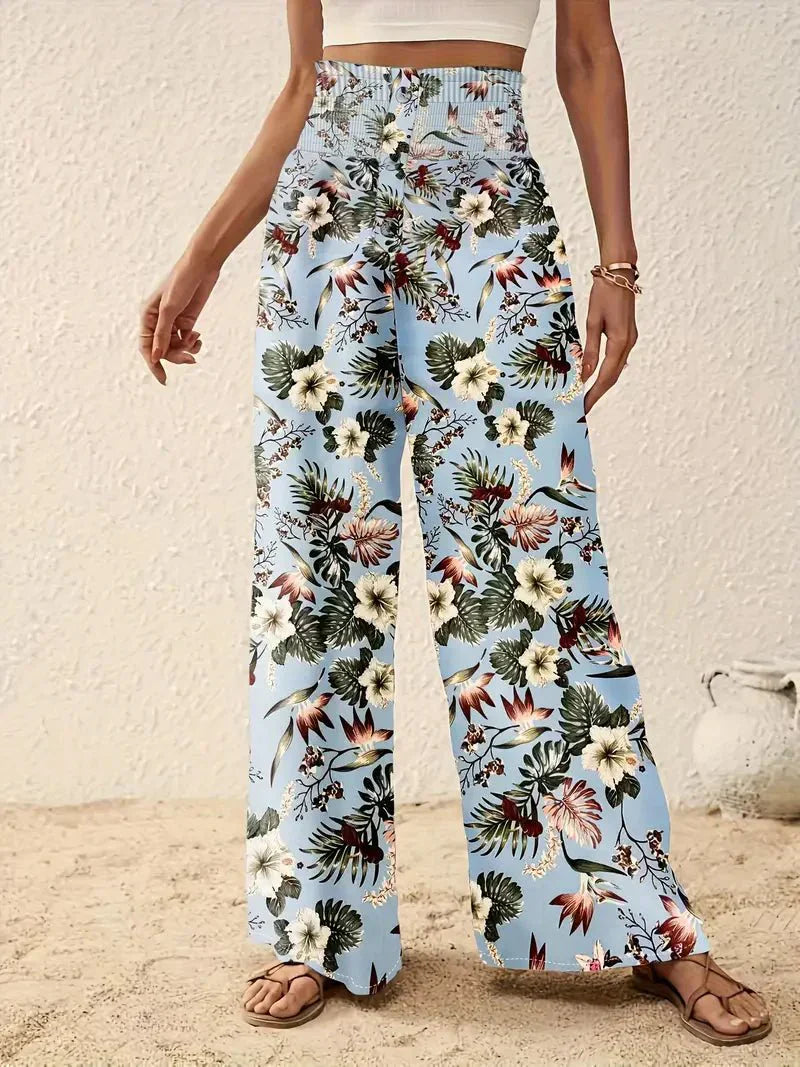 Alexa™ Pantalones con elegante estampado floral