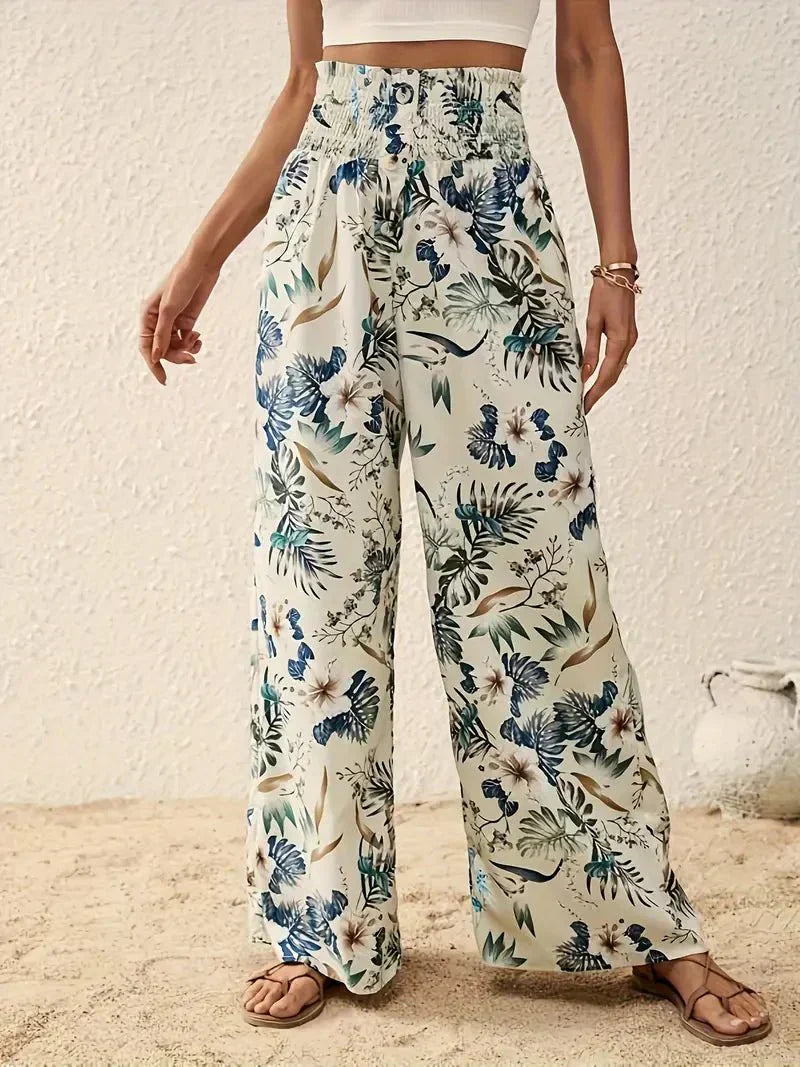 Alexa™ Pantalones con elegante estampado floral