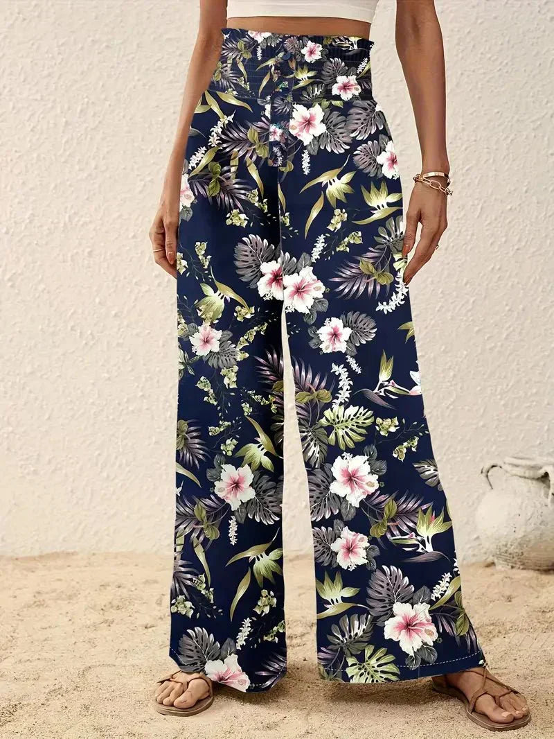 Alexa™ Pantalones con elegante estampado floral