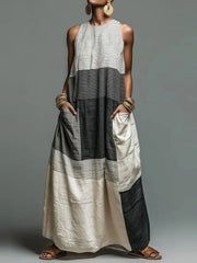 Vera Vestido Maxi Color Block