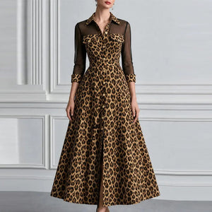 Noa Vestido Maxi de Tul Animal Print