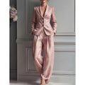 Victoria Conjunto de Traje Elegante con Blazer Entallada y Pantalón Ancho