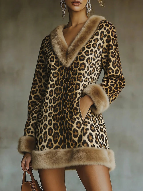 Carla Vestido Mini con Estampado Animal Print