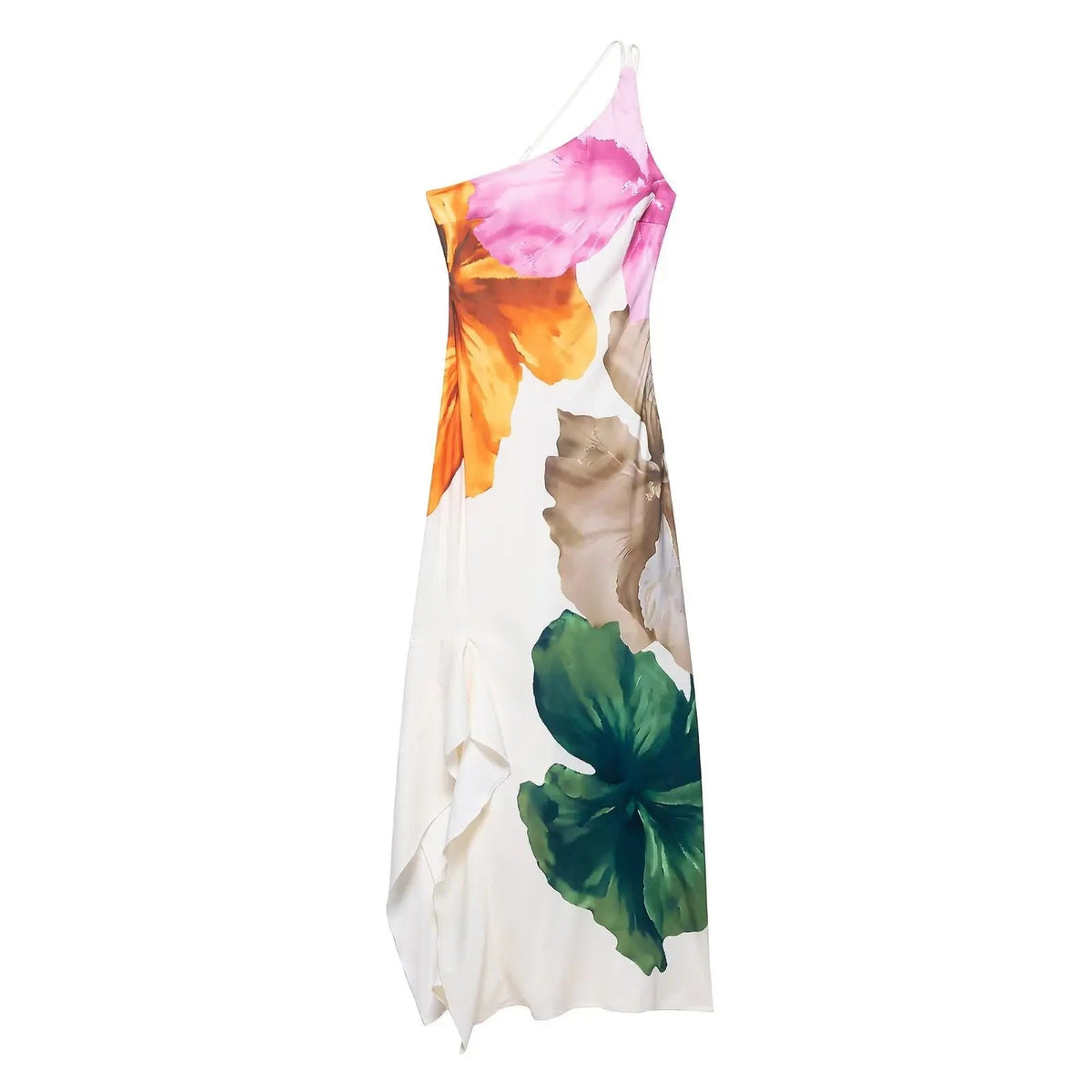 Adriana Vestido Maxi Floral de Un Hombro