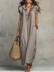 Camelia Vestido Maxi Bohemio con Escote en V
