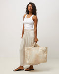 Playa bolsa grande con estampado de rayas en jacquard