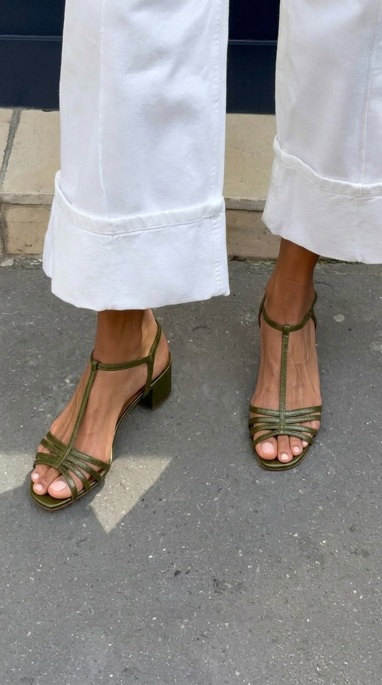 Sandalias de tacón metalizadas