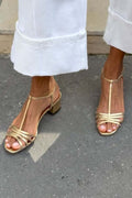 Sandalias de tacón metalizadas