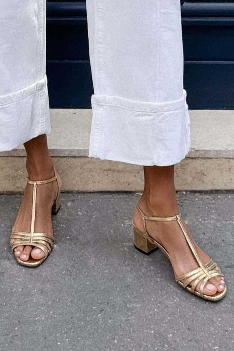 Sandalias de tacón metalizadas