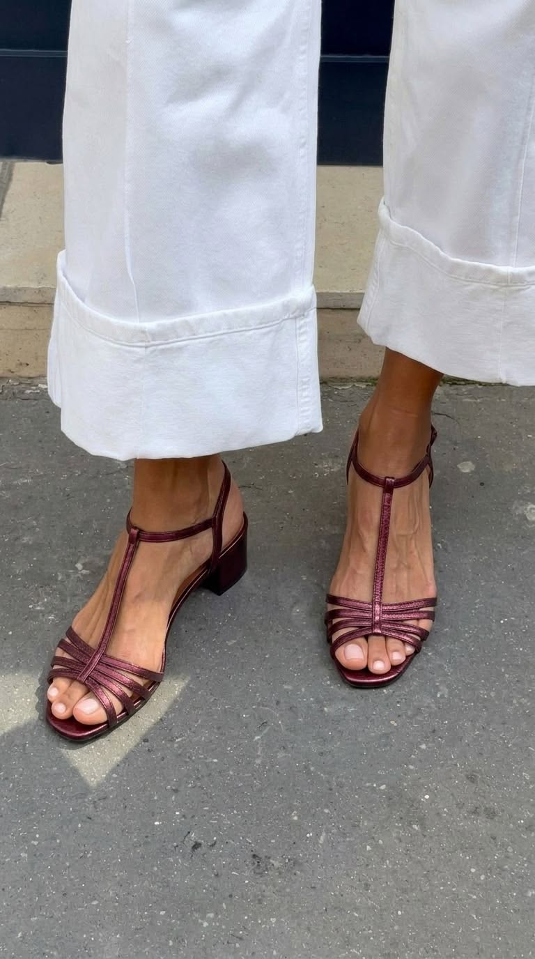Sandalias de tacón metalizadas