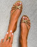 Sandalias de tiras metalizada