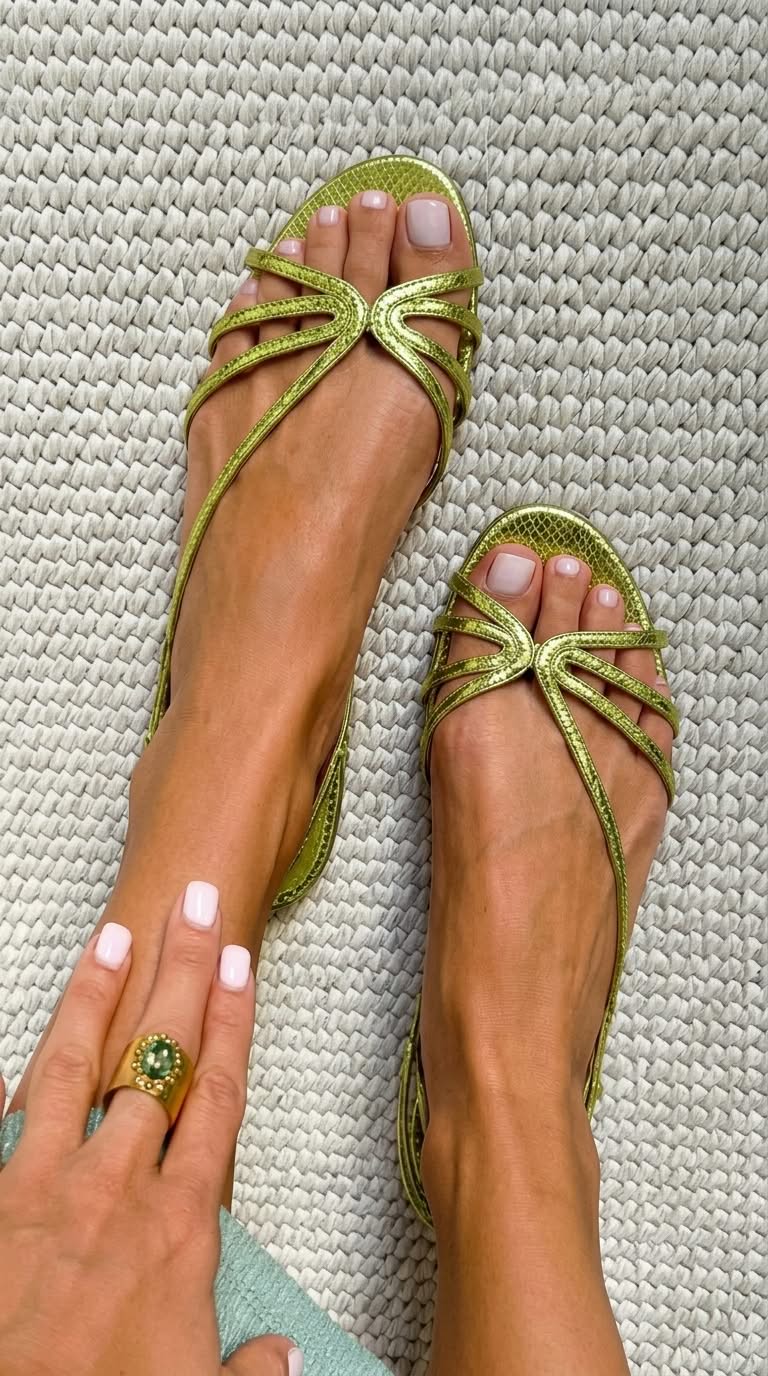 Sandalias de tiras metalizada
