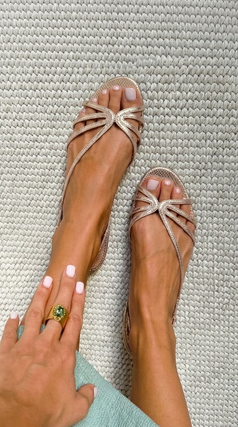 Sandalias de tiras metalizada