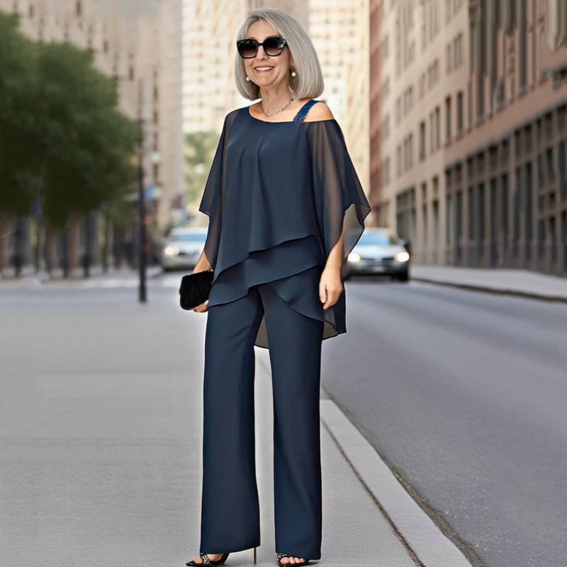 CLAUDIA™ | Conjunto Fluido de Chiffon con Corte Acampanado
