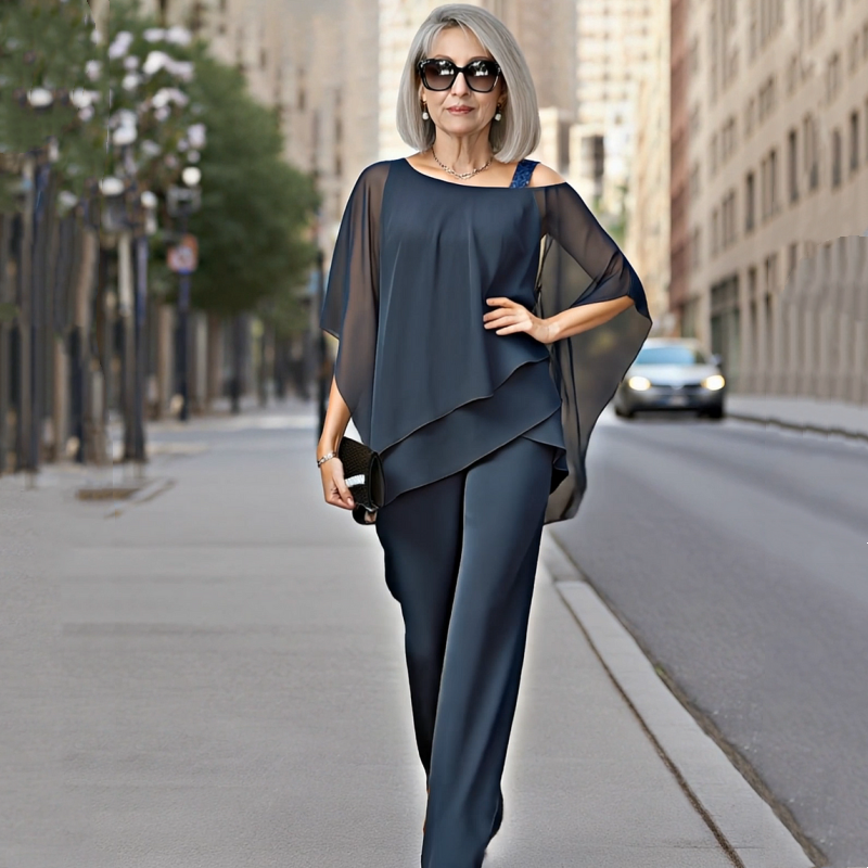 CLAUDIA™ | Conjunto Fluido de Chiffon con Corte Acampanado