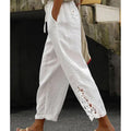 Marta™ | Pantalón de lino con encaje y cintura elástica